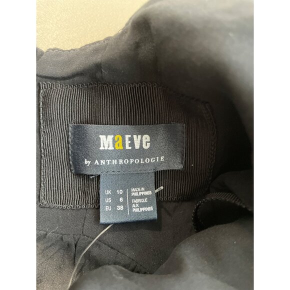 Anthropologie Maeve Jacquard Mini Dress Women 6 Black Elegant Party Cocktail NEW - Picture 11 of 14